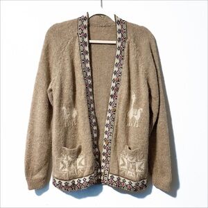 Vintage 1970s | Hand-Knit Alpaca Wool Cardigan